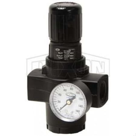 Dixon Norgren by  High Flow Jumbo Relieving Regulator with GC230 Gauge, 400 SCFM Flow Rate, 5 to 125 psi P R17-A00RG